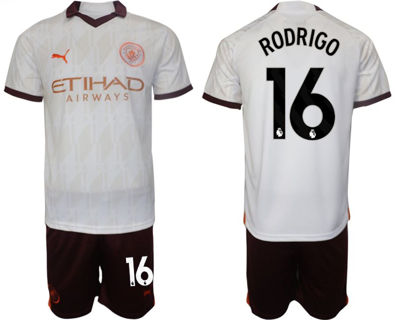 Men 2023-2024 Club Manchester City away white #16 Soccer Jersey->manchester city jersey->Soccer Club Jersey